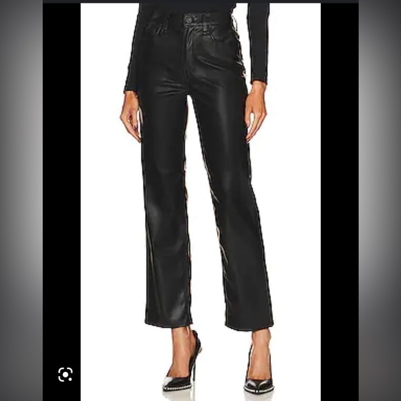 LA Vogue 100% Genuine Leather Pants Black Size 14 Vintage - Picture 2 of 14